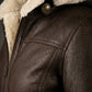 F010 Women's Hooded Bomber B3 Aviator RAF Genuine Fur Sheepskin Leather Jacket