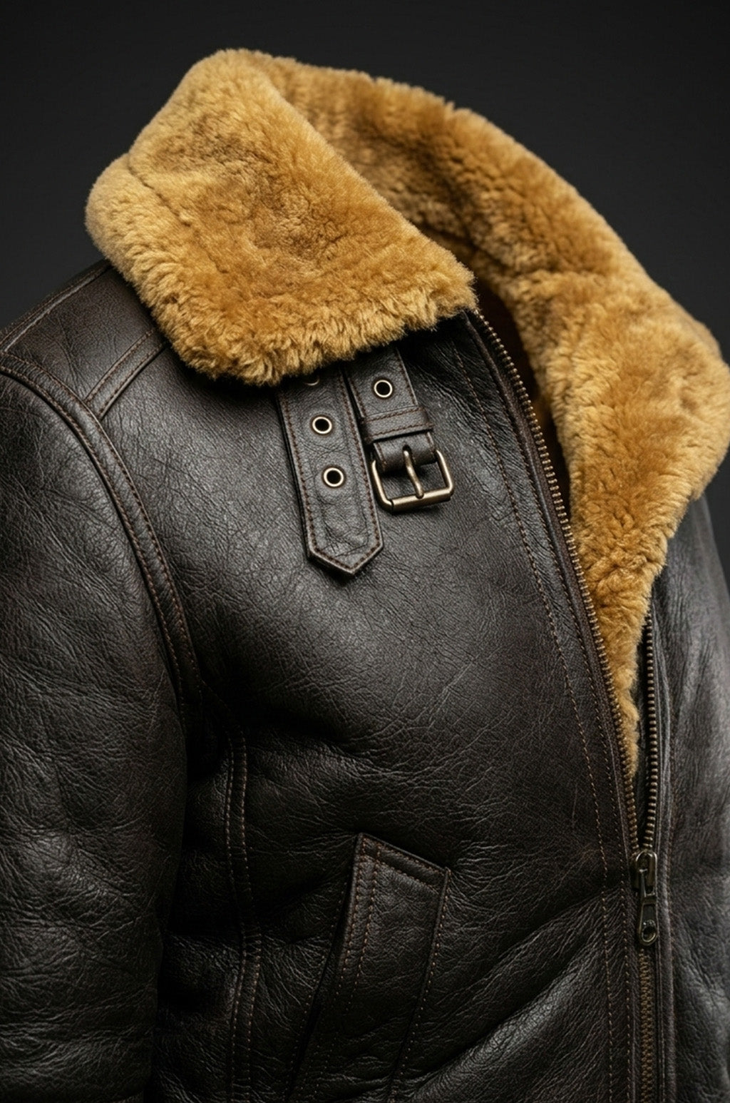 F011 Women Aviator Hooded B3 Bomber Fur Shearling Real Sheepskin Leather Jacket