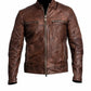 M002 Cafe Racer Men's Vintage Style Retro Brown Distressed Jacket