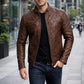 M002 Cafe Racer Men's Vintage Style Retro Brown Distressed Jacket