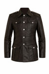 M004 Cafe Racer German Panzer Brown Coat for Men's