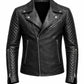M007 Men's Stylish Black Fashion Real Leather Biker Suede Style Jacket