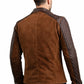 M008 Men's Cafe Racer Stylish Biker Real Leather Suede Brown Jacket