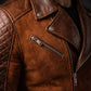 M008 Men's Cafe Racer Stylish Biker Real Leather Suede Brown Jacket