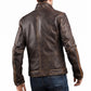 M010 Cafe Racer Stylish Distressed Brown Biker Vintage Real Leather Men's Jacket