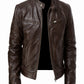 M011 Vintage Cafe Racer Brown Men Retro Biker Stylish Jacket