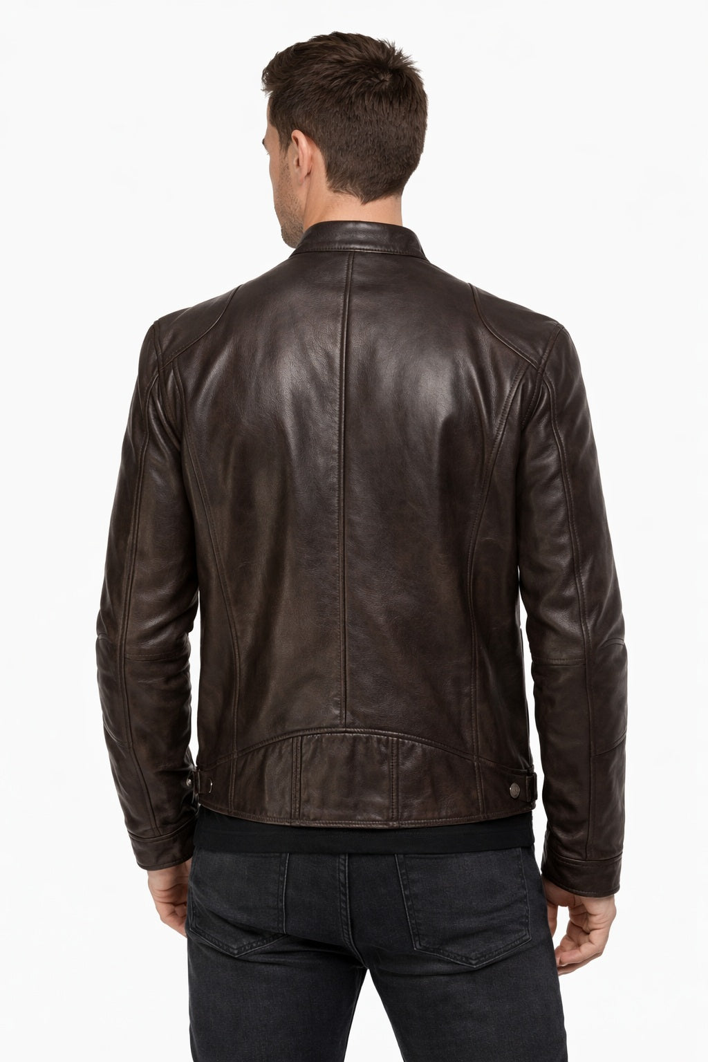 M011 Vintage Cafe Racer Brown Men Retro Biker Stylish Jacket