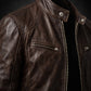 M011 Vintage Cafe Racer Brown Men Retro Biker Stylish Jacket