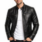 M012 Vintage Cafe Racer Black Men Retro Biker Stylish Genuine Leather Jacket