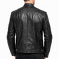 M012 Vintage Cafe Racer Black Men Retro Biker Stylish Genuine Leather Jacket