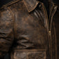 M013 Brown Aviator Distress A-2 Flying Army Style Bomber Flight Jacket For Men