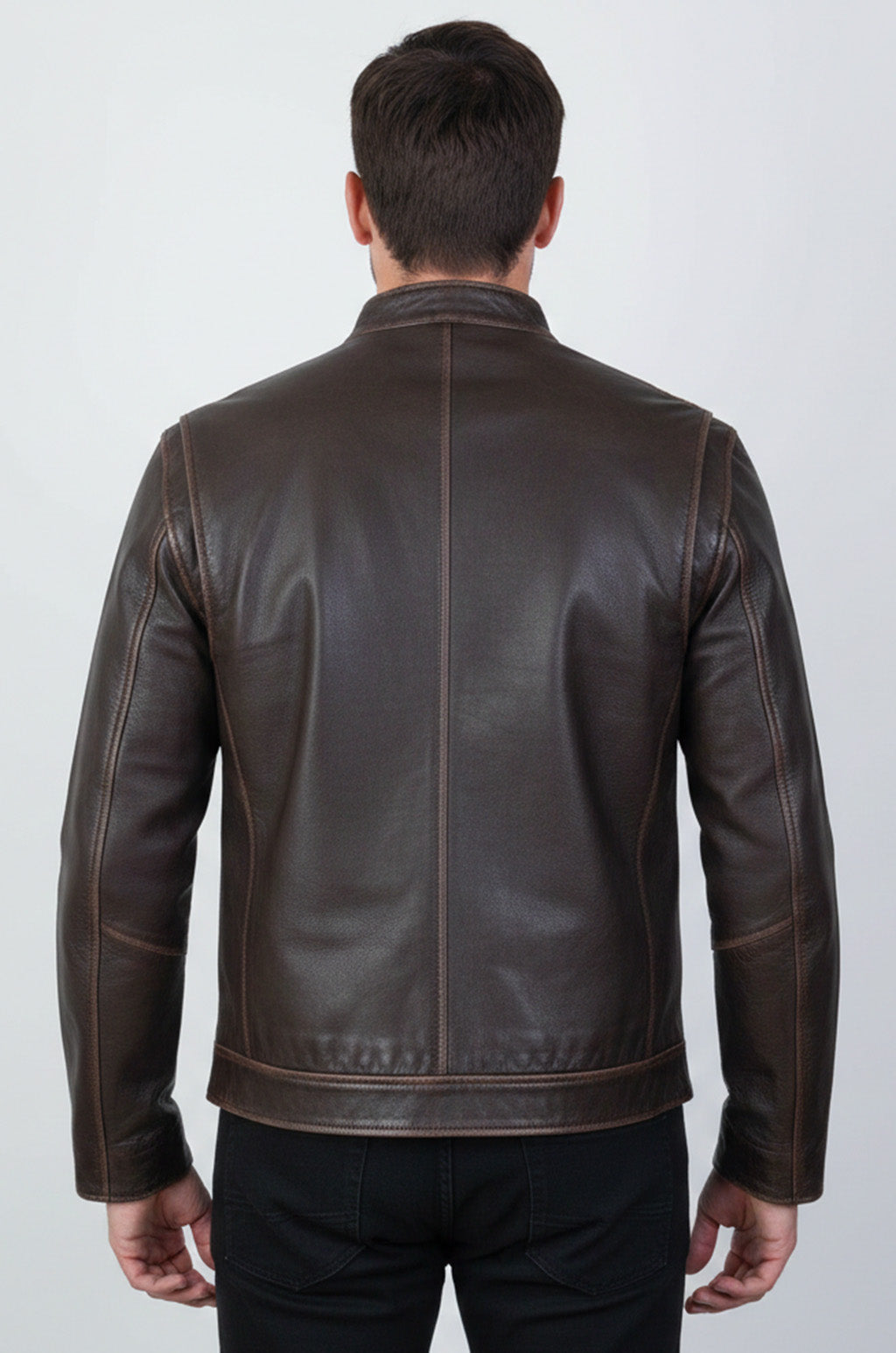 M014 Contraband Mark Wahlberg's Slim Fit Distress Leather Jacket