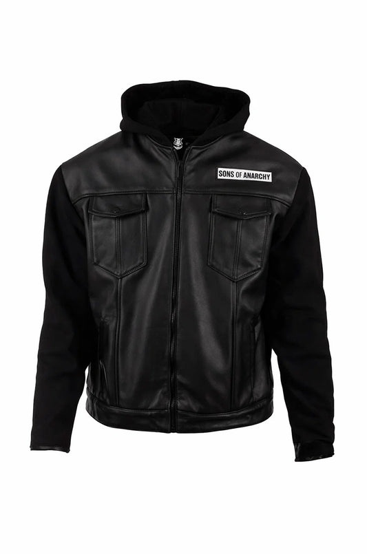 M016 Fashion (SOA) Sons of Anarchy Hoodie Style Black Men's Jacket