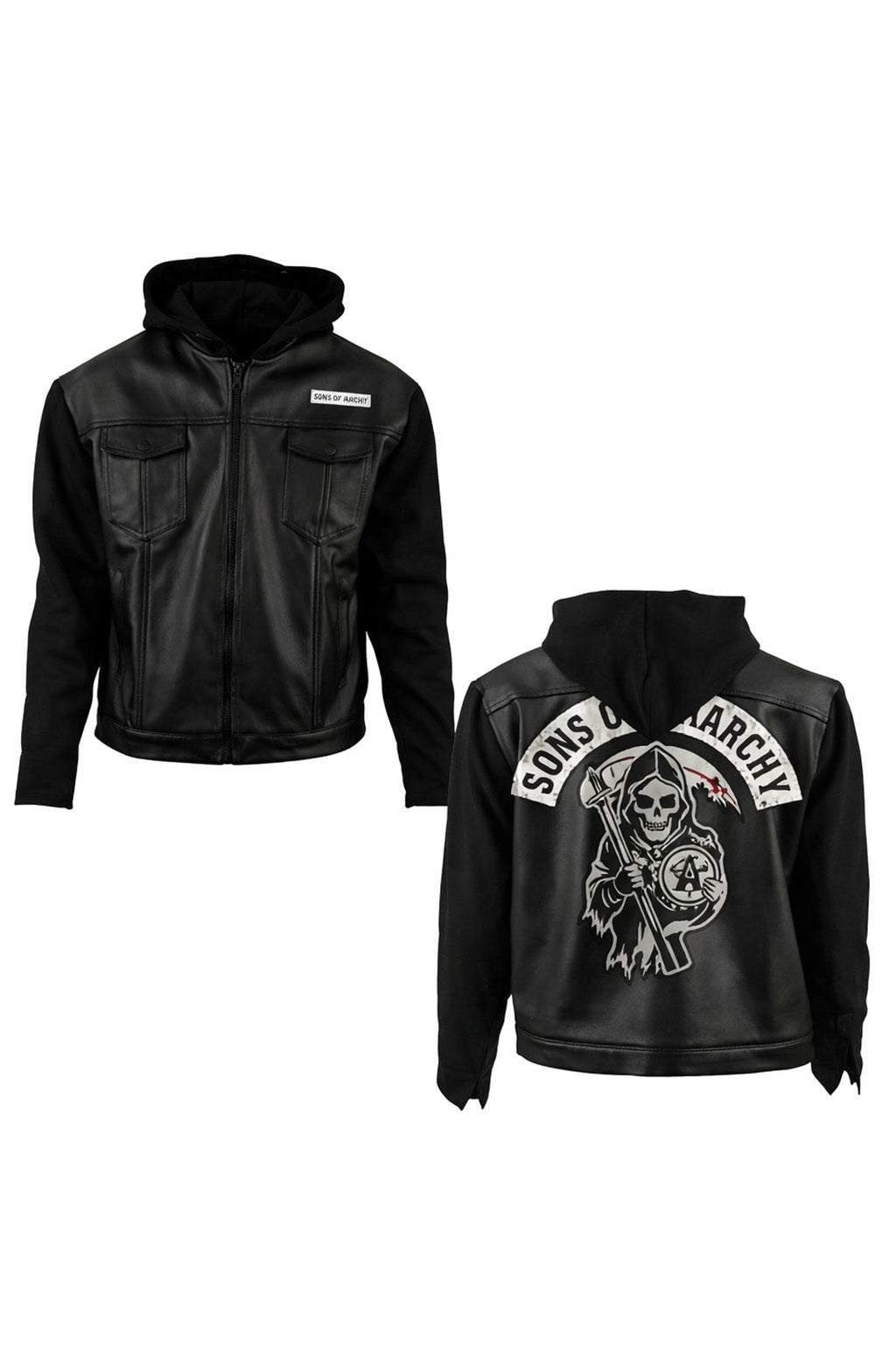M016 Fashion (SOA) Sons of Anarchy Hoodie Style Black Men's Jacket