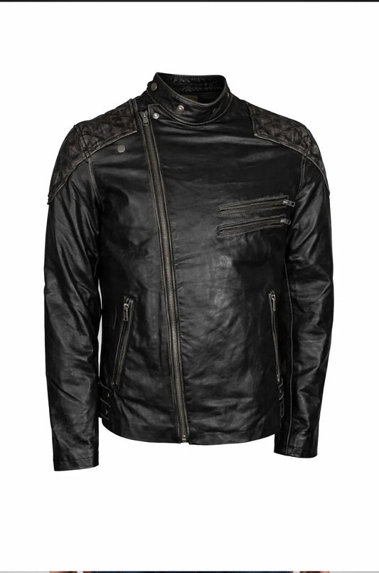 M023 Motorcycle Fashion Skull Vintage Men's Brown Biker Wear Ride Jacket