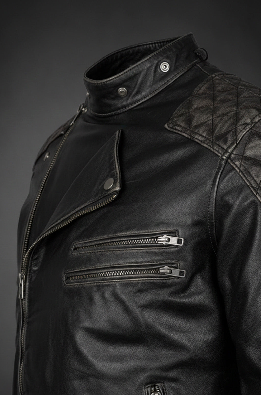 M023 Motorcycle Fashion Skull Vintage Men's Brown Biker Wear Ride Jacket