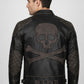 M023 Motorcycle Fashion Skull Vintage Men's Brown Biker Wear Ride Jacket