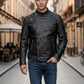 M023 Motorcycle Fashion Skull Vintage Men's Brown Biker Wear Ride Jacket