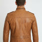 M025 Men's Motorcycle Real Leather Tan Brown Distressed Moto Biker Jacket