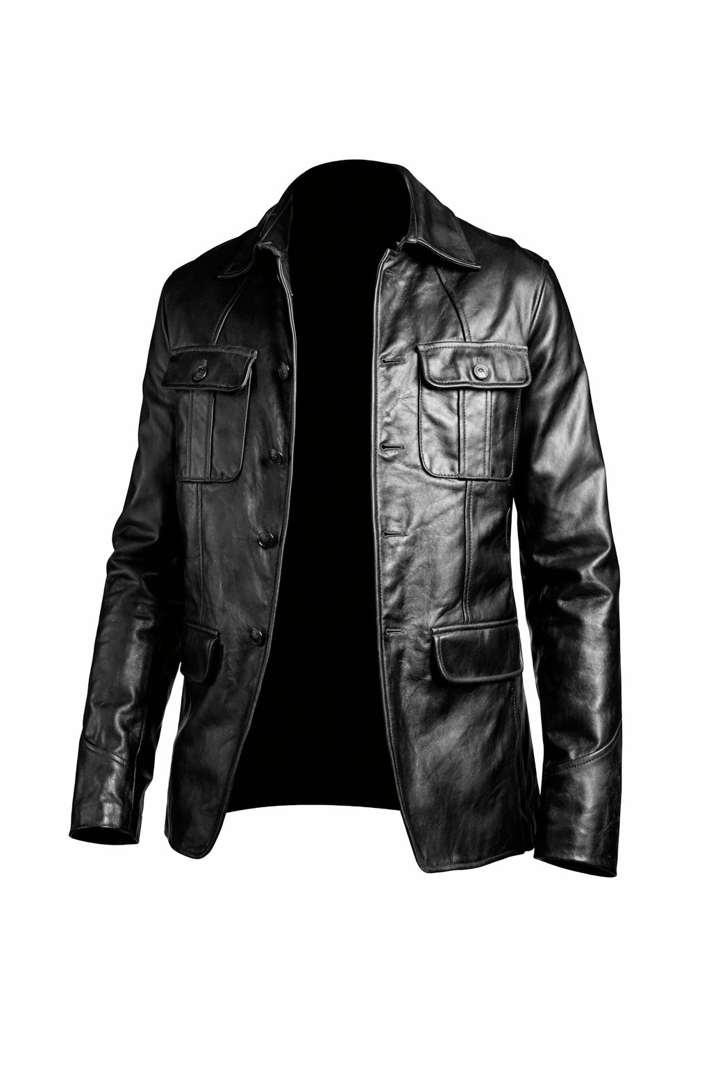 M026 Men's Blazer Wear Coat Classic Formal Easy Rider Genuine Leather Jacket