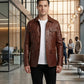 M026 Men's Blazer Wear Coat Classic Formal Easy Rider Genuine Leather Jacket