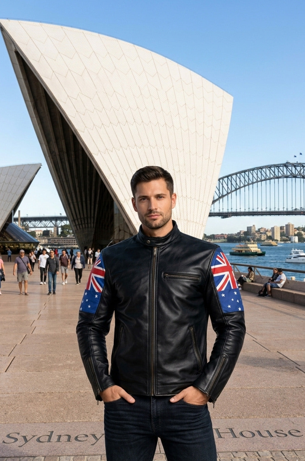 M031 New Australian Flag New Men's Cafe Racer Jacket 2020