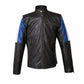 M032 Men's Genuine Leather Cafe Racer Brown France Flag Jacket