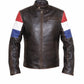 M033 HoL Brand Dutch Netherlands Flag Brown Genuine Leather Jacket For Men's