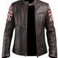 UK Flag M034 Cafe Racer Stylish Brown Biker Vintage Men's Jacket