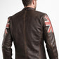 UK Flag M034 Cafe Racer Stylish Brown Biker Vintage Men's Jacket