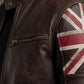 UK Flag M034 Cafe Racer Stylish Brown Biker Vintage Men's Jacket