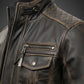 New M036 Multi Zipper Distressed Casual Wear Biker  Men's Jacket