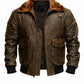 M037 Aviator A-2 Real Bomber Flight Jacket Distressed Brown Men's Leather Jacket