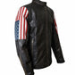 M039 New Style 2019 Racer US Flag Men's Leather Jacket