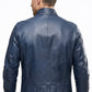 M041 Navy Blue Motorcycle Leather Style Classic Men's Genuine Biker Jacket