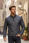 Cafe Racer Retro M042 Men's Black Real Leather Jacket 2020