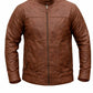 M043 Wax Men's Vintage Style Retro Brown Distressed CowHide Leather Jacket