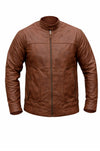 M043 Wax Men's Vintage Style Retro Brown Distressed CowHide Leather Jacket