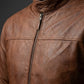 M043 Wax Men's Vintage Style Retro Brown Distressed CowHide Leather Jacket