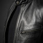 M046 Cafe Racer Genuine Leather Men's Biker Jacket Black Motorcycle Coat