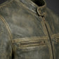 M048 Vintage Style Motorcycle Distressed Wax Biker Racer Jacket