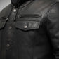 M050 Biker Black Hood Motorcycle Coat Latest Men's Real Leather Jacket