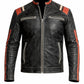 M053 Cafe Racer Retro 3 Vintage Distressed Motorcycle Black Jacket