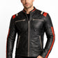 M053 Cafe Racer Retro 3 Vintage Distressed Motorcycle Black Jacket