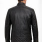 M071 Men Biker Real Leather Jacket Black - Cafe Racer Jacket