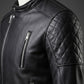 M071 Men Biker Real Leather Jacket Black - Cafe Racer Jacket