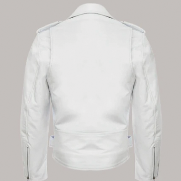 M073 Men Real Sheep Leather Jacket White