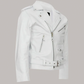 M073 New Mens Real Classic Leather Cross Zipper Jacket