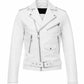M073 New Mens Real Classic Leather Cross Zipper Jacket