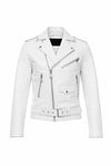 M073 New Mens Real Classic Leather Cross Zipper Jacket